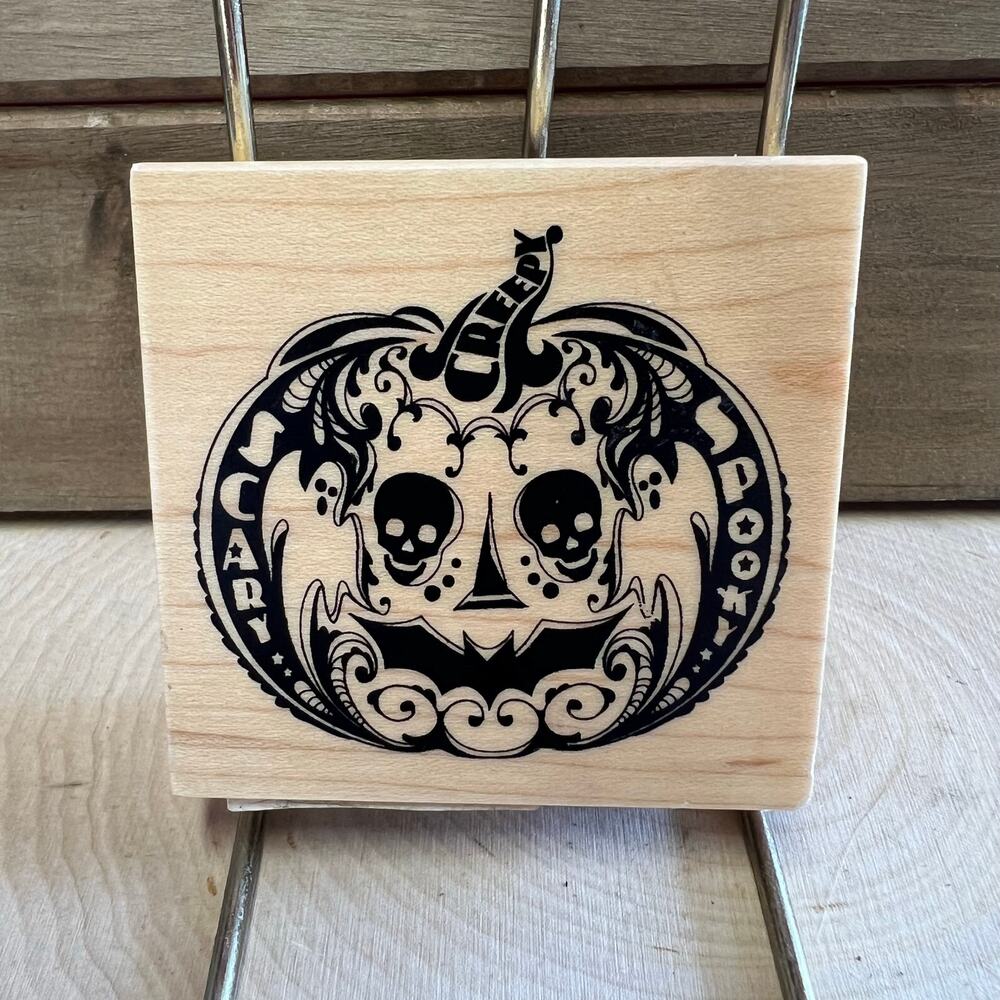 Rubber Stamp Spooky Pumpkin